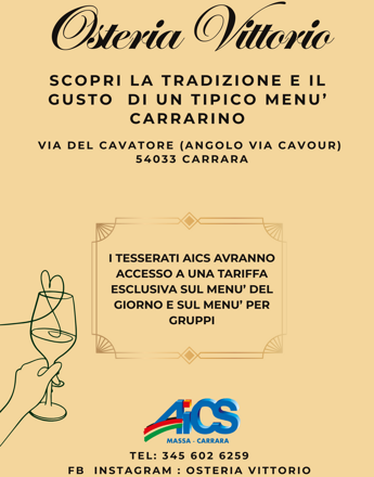 volantino convenzione osteria vittorio